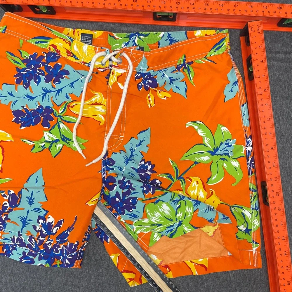 Polo Ralph Lauren‎ Floral Swim Trunks Orange Tropical Beach Shorts L